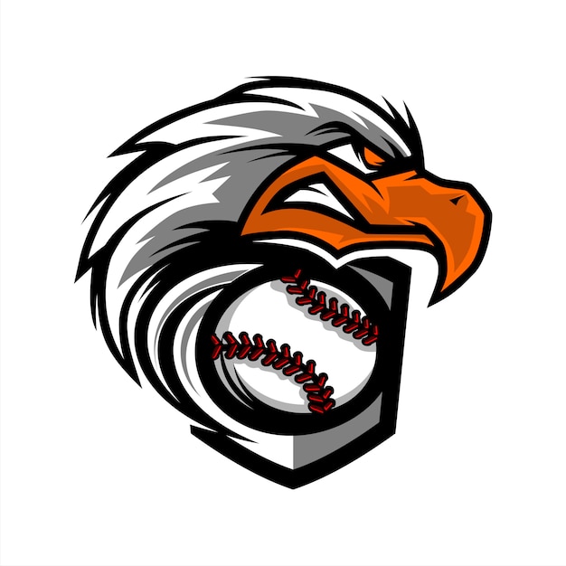 Logotipo del equipo eagle head baseball