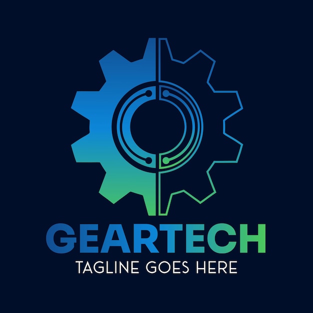 Logotipo de equipo para empresa relacionada con la tecnología y la industria