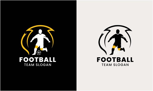El logotipo del equipo de fútbol, el icono del vector, el partido deportivo del club, la pelota, el juego de la escuela universitaria.