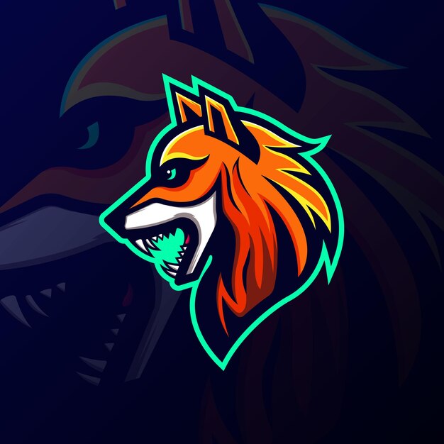 Logotipo del equipo de la mascota del lobo de esports