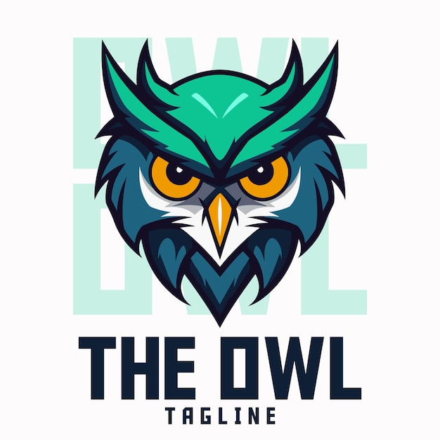 Logotipo de los equipos deportivos Ilustración de la mascota del búho enojado