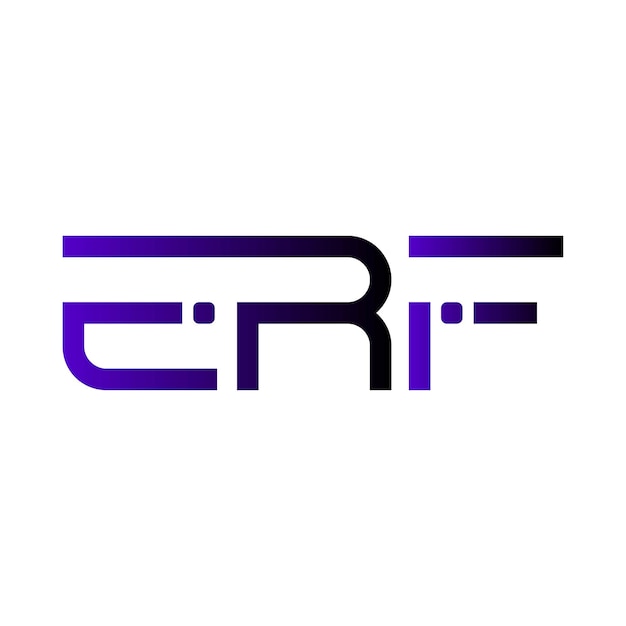 El logotipo de ERF es una tipografía abstracta, un diseño vectorial moderno y mínimo.