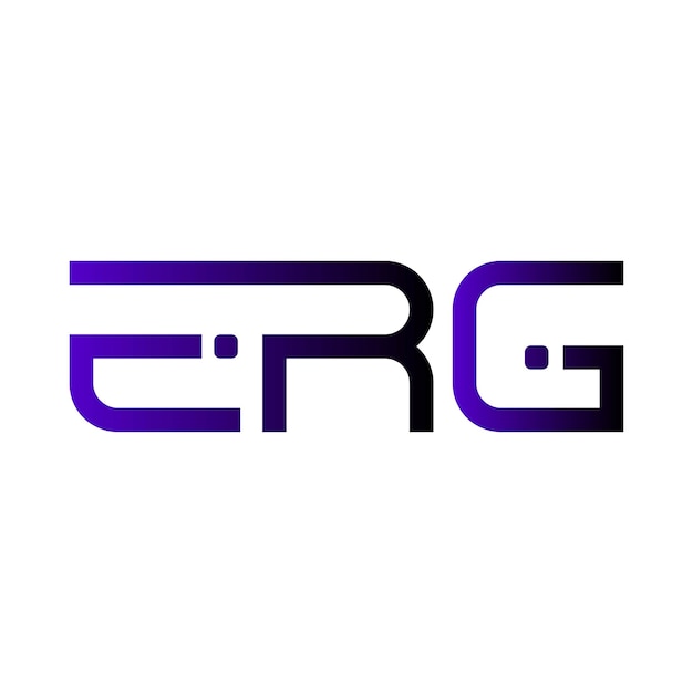 El logotipo de ERG es una tipografía abstracta, un diseño vectorial moderno y mínimo.