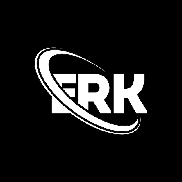 Logotipo ERK letra ERK letra diseño logotipo Iniciales logotipo ERK vinculado con círculo y mayúsculas logotipo monograma ERK tipografía para negocios tecnológicos y marca inmobiliaria