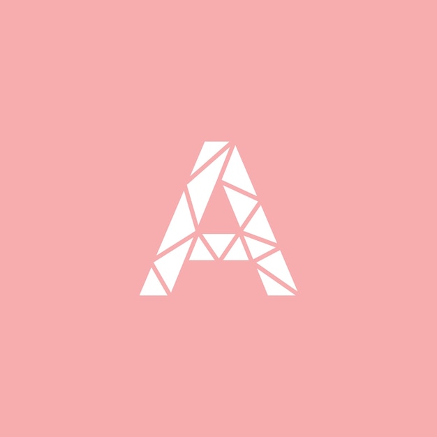 El logotipo A es blanco con fondo rosa.