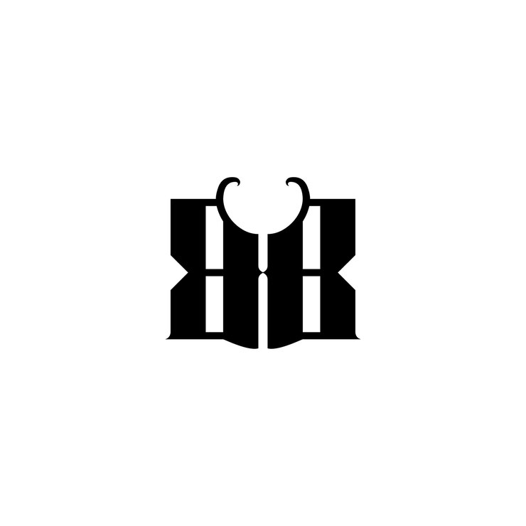 Vector el logotipo es un monograma, una letra, un texto, un nombre, un símbolo, un logotipo monocromático, un carácter alfabético y un logotipo simple.
