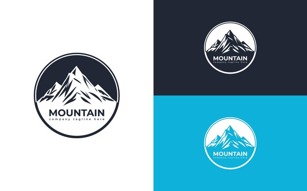 Logotipo de escalada de montaña fondo creativo y colorido