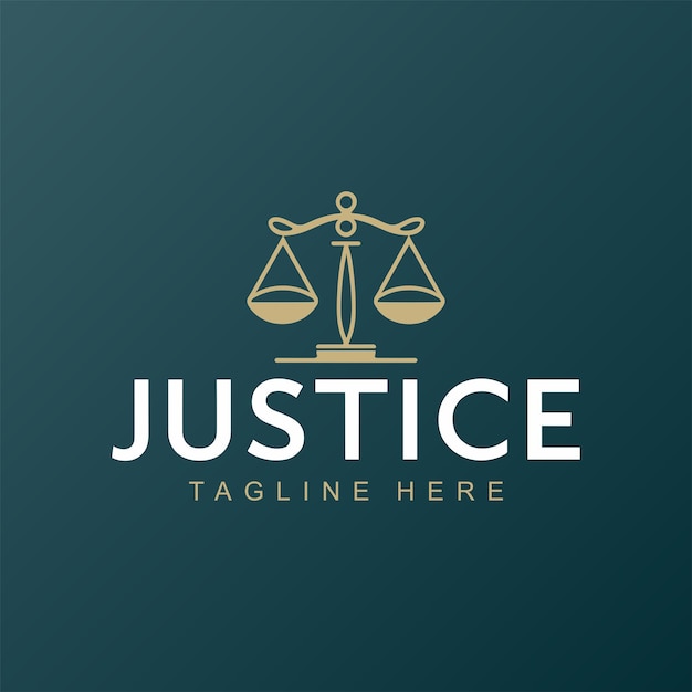 Logotipo de las escalas minimalistas de la justicia