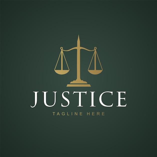Logotipo de las escalas minimalistas de la justicia