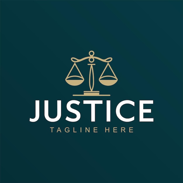 Logotipo de las escalas minimalistas de la justicia