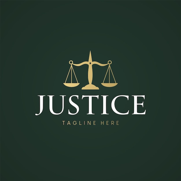 Logotipo de las escalas minimalistas de la justicia