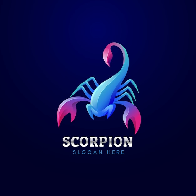 Vector logotipo de escorpión de color degradado