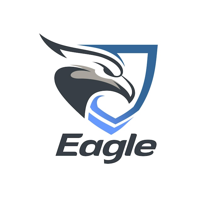 logotipo de escudo de águila de cabeza vectorial