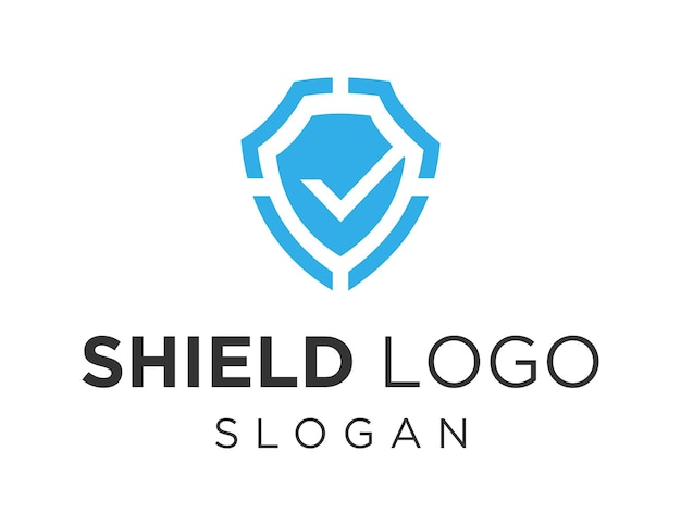 Un logotipo de escudo azul que es un símbolo de una empresa llamada escudo.
