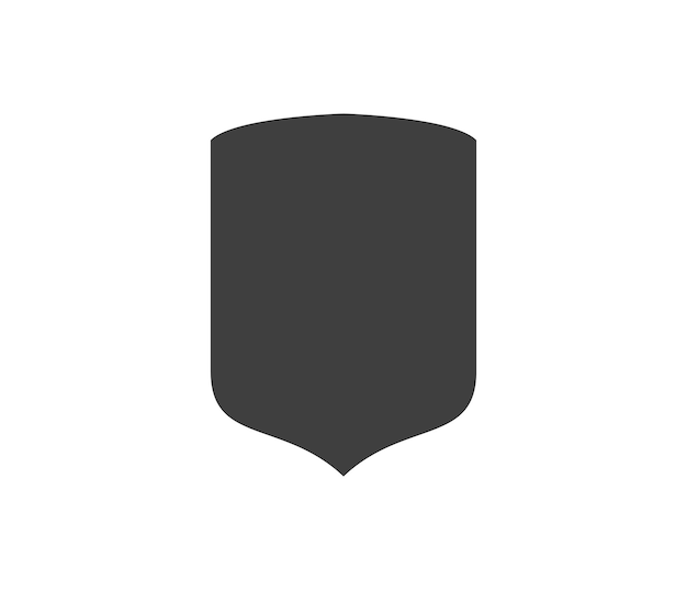 Logotipo de escudo en blanco y negro Insignia de garantía y símbolo de guardia Icono de vector de seguridad