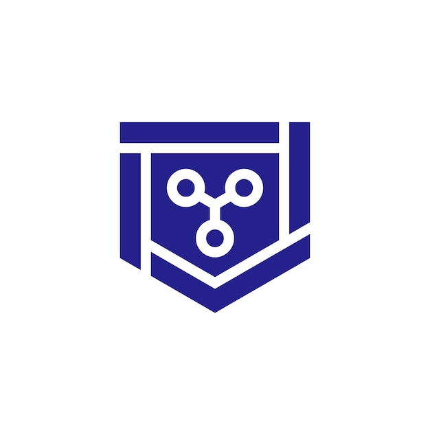 logotipo de escudo de colaboración de conexión de red