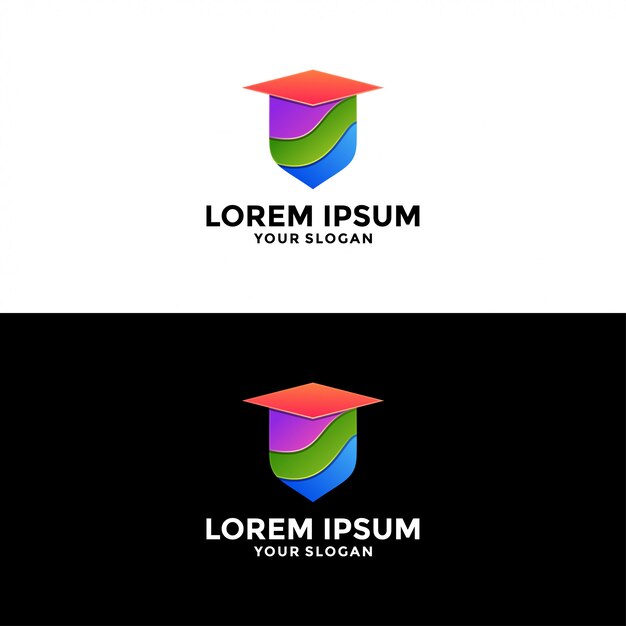 Logotipo de escudo colorido abstracto