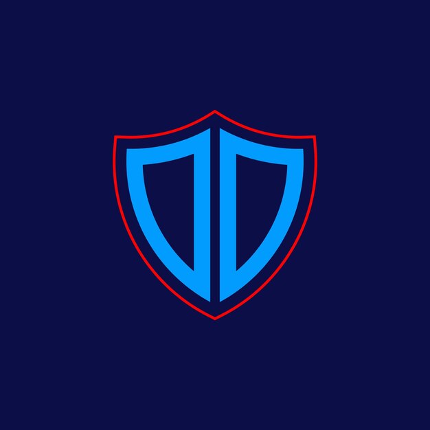 Logotipo del escudo corporativo con combinación de letras