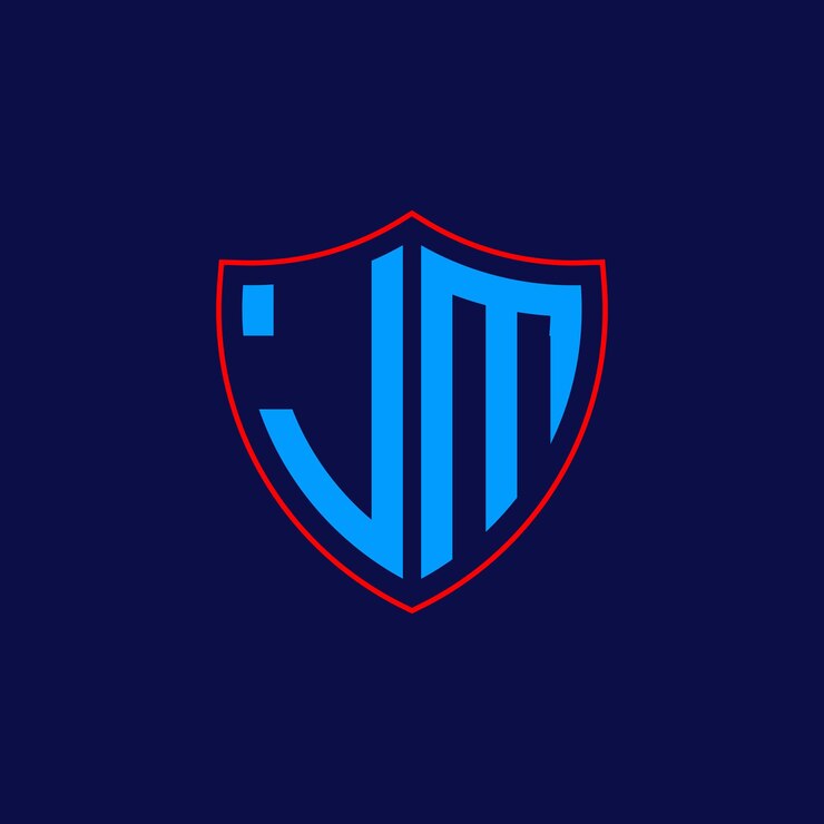 Vector logotipo del escudo corporativo con combinación de letras