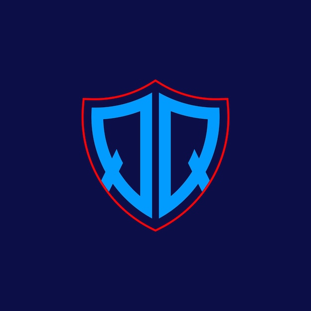 Logotipo del escudo corporativo con combinación de letras