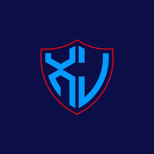 Logotipo del escudo corporativo con combinación de letras