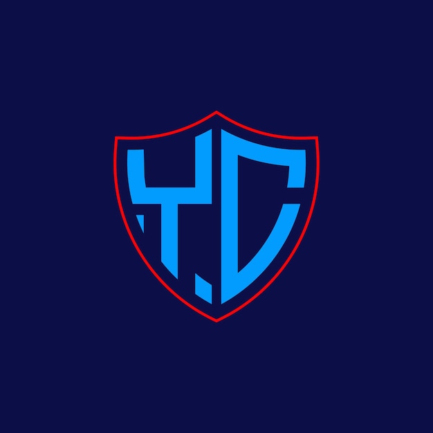 Logotipo del escudo corporativo con combinación de letras