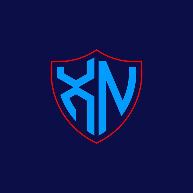 Logotipo del escudo corporativo con combinación de letras