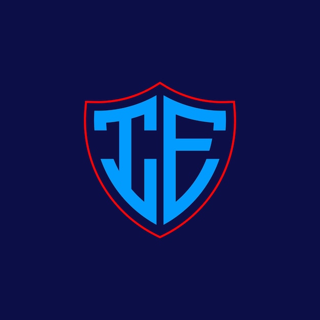Logotipo del escudo corporativo con combinación de letras