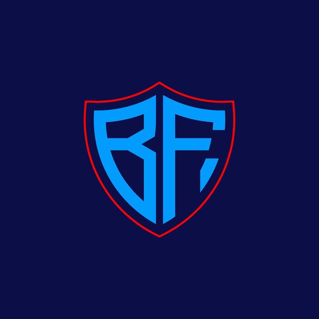 Logotipo del escudo corporativo con combinación de letras