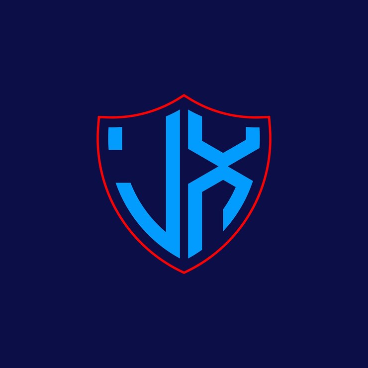 Vector logotipo del escudo corporativo con combinación de letras