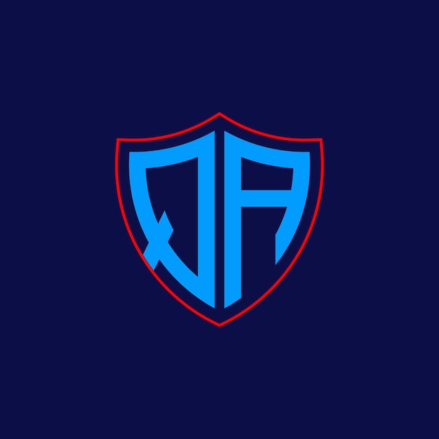 Logotipo del escudo corporativo con combinación de letras