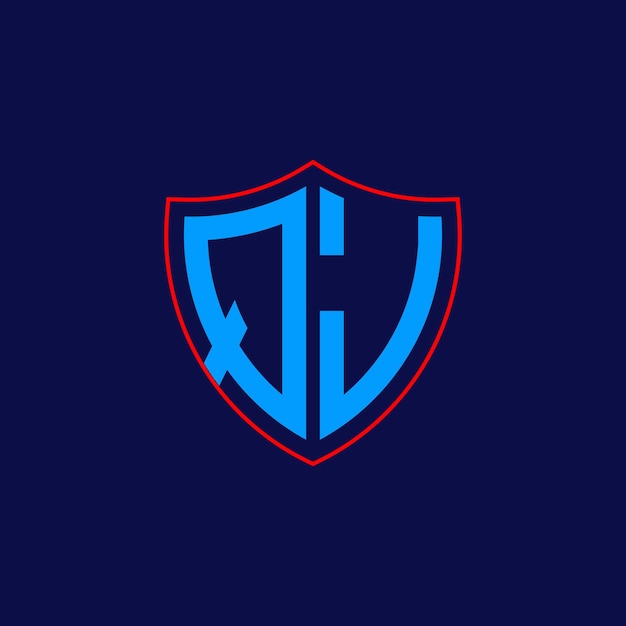 Logotipo del escudo corporativo con combinación de letras