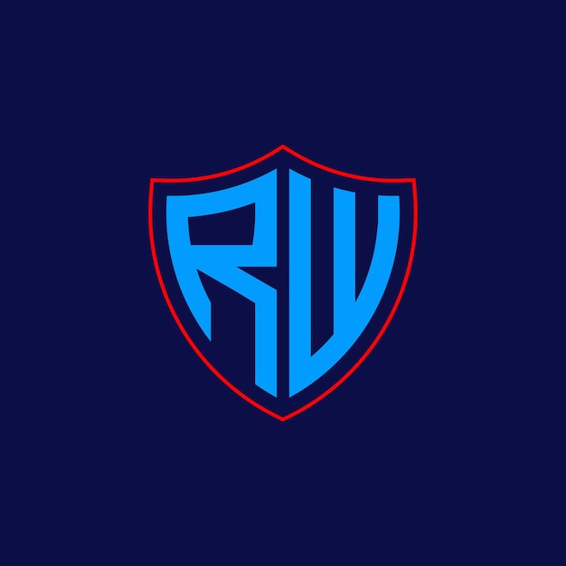 Logotipo del escudo corporativo con combinación de letras