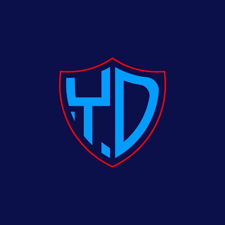 Vector logotipo del escudo corporativo con combinación de letras