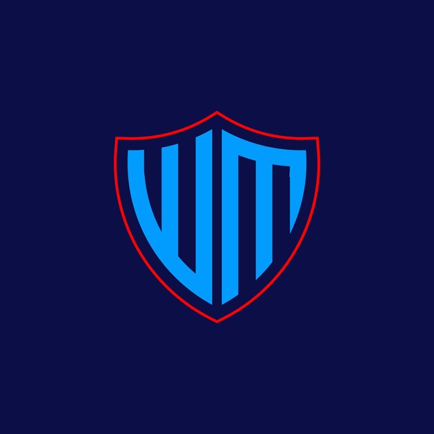 Logotipo del escudo corporativo con combinación de letras