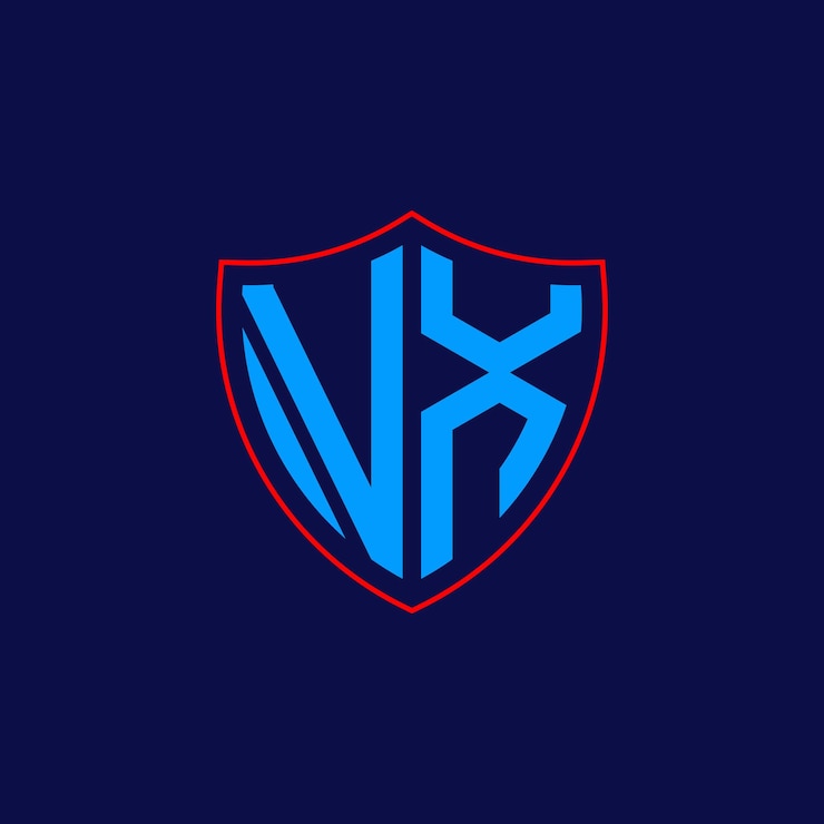 Vector logotipo del escudo corporativo con combinación de letras