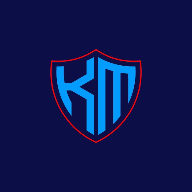 Logotipo del escudo corporativo con combinación de letras