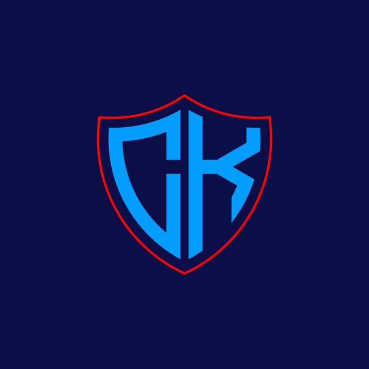 Vector logotipo del escudo corporativo con combinación de letras