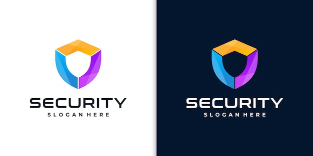 Logotipo de escudo creativo para seguridad.