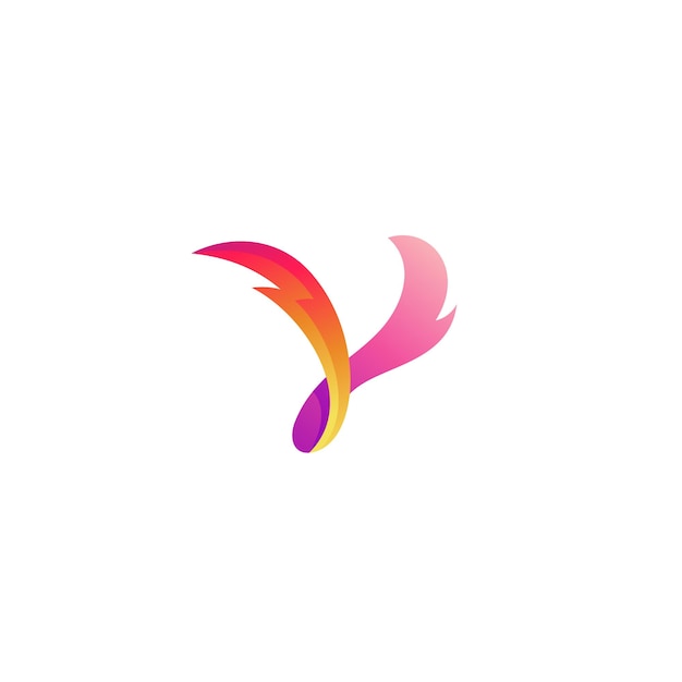 Logotipo de escudo y diseño de cohete combinación 3d diseño de estilo colorido logotipo letra V logotipo con fuego