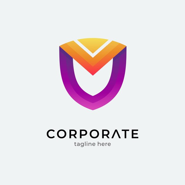 logotipo de escudo con forma simple