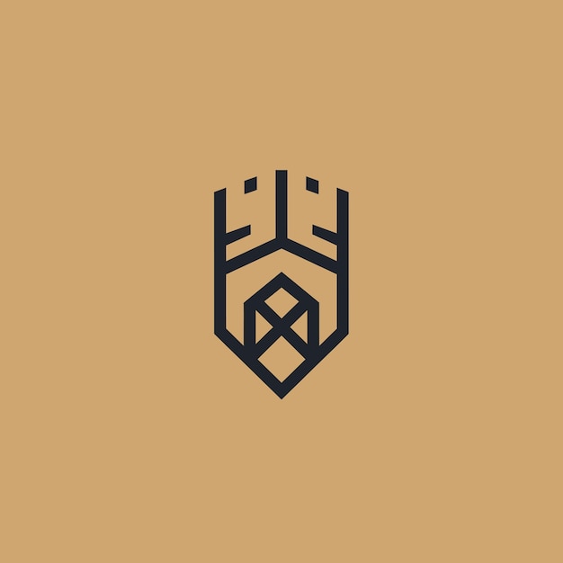 El logotipo del escudo geométrico