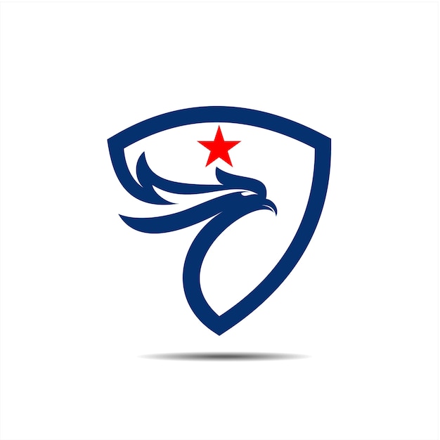 Logotipo de escudo de insignia de Eagle Head material