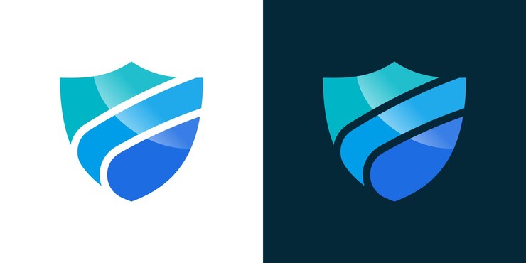 Logotipo de escudo y letra F plantilla de tecnología abstracta icono ilustración de logotipo de vector creativo
