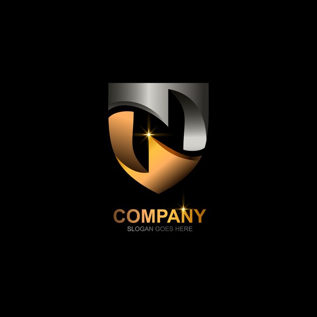 Logotipo de escudo letra n
