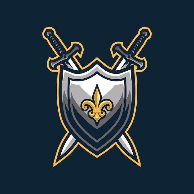 Vector logotipo de escudo medieval