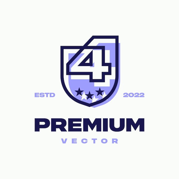 El logotipo del escudo numérico 4