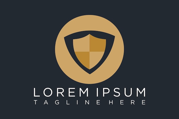 logotipo de escudo de oro de seguridad, ilustración de vector de símbolo de guardia