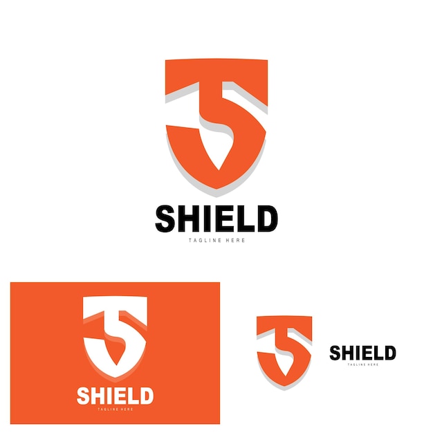 Logotipo de escudo Protección antivirus Vector de seguridad Logotipo de juego simple Diseño de escudo