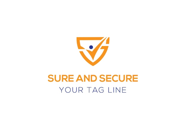 El logotipo del escudo de seguridad seguro y seguro